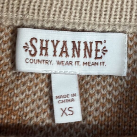 Shyanne Womens Stylish Geometric Knit Skirt - Cream and Tan - Picture 5 of 6